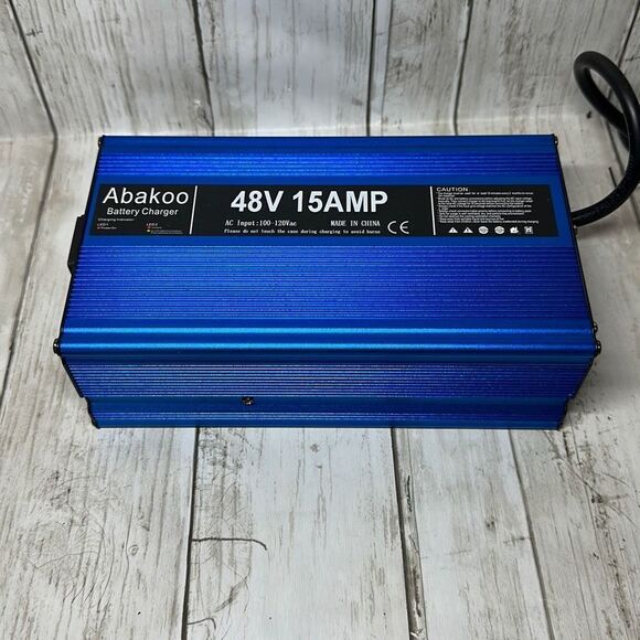 Abakoo 48V 15A Golf Cart Battery Charger Power Supply for Ez-Go RXV Plug 3 Prong - Picture 2 of 6